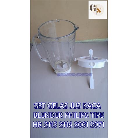 Jual Set Gelas Jus Kaca Blender Philips Hr Bisa