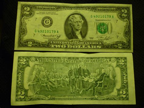 Two Dollar Bill Front And Back