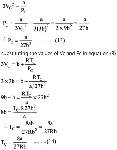 Derive the values of critical constants from the Van der Waals ...