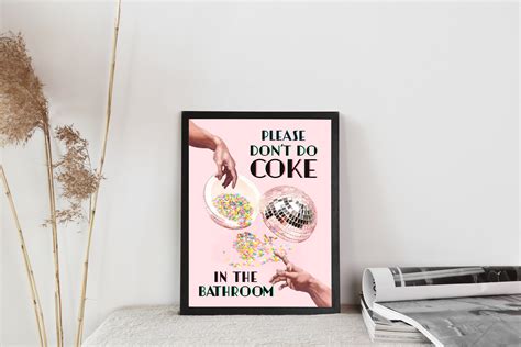 Don T Do Coke In The Bathroom Printable Wall Art Trendy Etsy