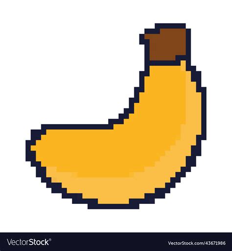 Banana Pixel Art Royalty Free Vector Image VectorStock