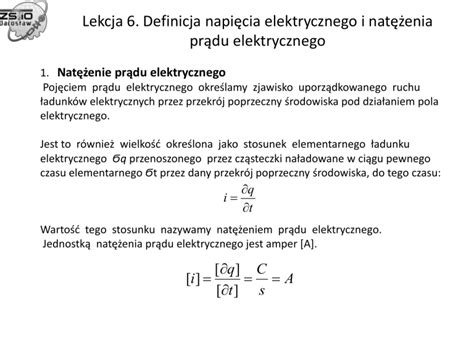 Lekcja 4 Warunki przepływu prądu elektrycznego