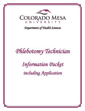 Fillable Online Coloradomesa Colorado Mesa University Phlebotomy Course