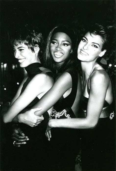 Christie Turlington Naomi Campbell And Linda Evangelista Versace