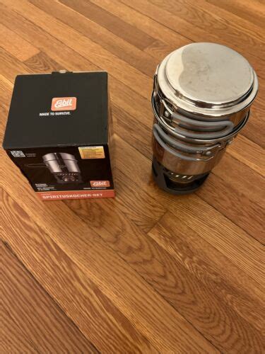 Rare Original German Esbit Alcohol Stove Stainless Steel Cooking Set