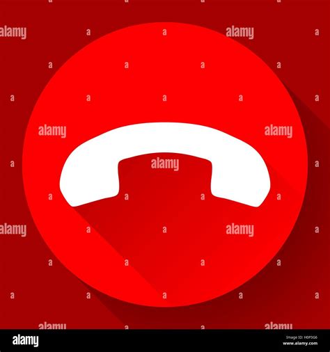 Red Phone Call End Vector Icon Stock Vector Image And Art Alamy