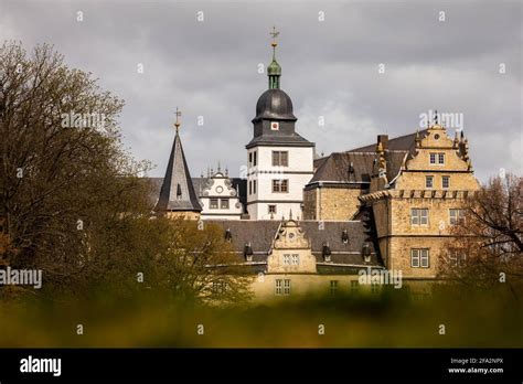 Wolfsburg, Germany. 22nd Apr, 2021. The castle Wolfsburg shows itself ...