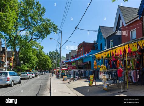 Shops on Kensington Avenue in the Kensington Market district Stock ...