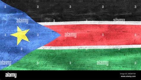 3D Illustration Of A South Sudan Flag Realistic Waving Fabric Flag