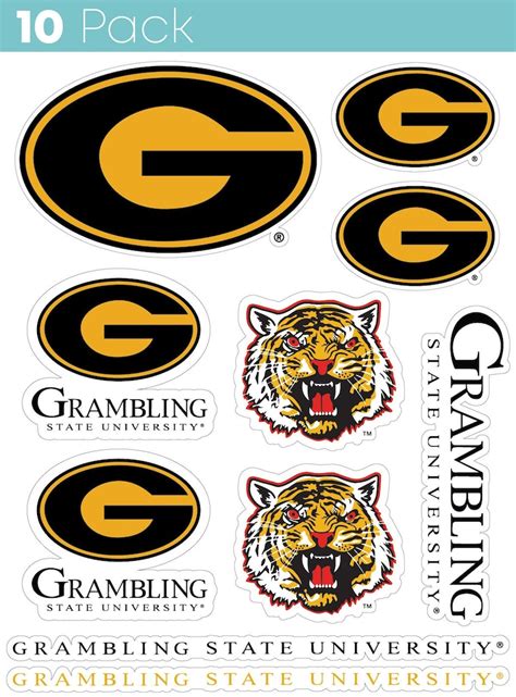 Grambling State Tigers 10 Pack Collegiate Vinyl Decal Sticker Etsy