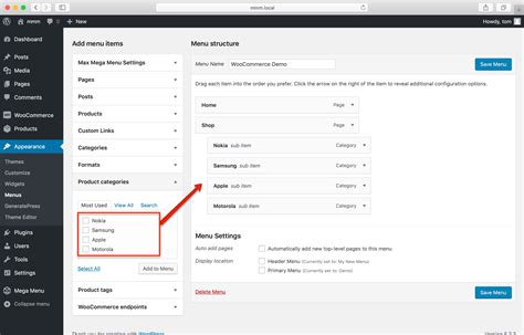 How To Display Woocommerce Categories In Your Menu Max Mega Menu
