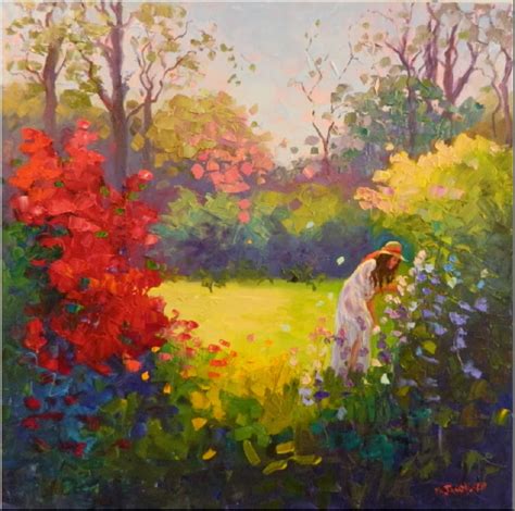 Paint Dance Her Garden 24x24 Oil On Canvas Paintings Of Gardens