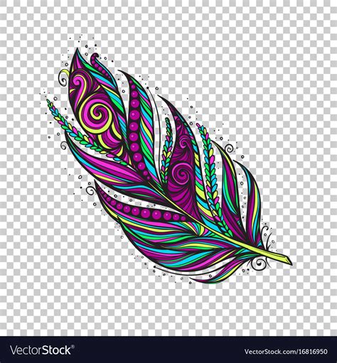 Colorful Native Feather Royalty Free Vector Image