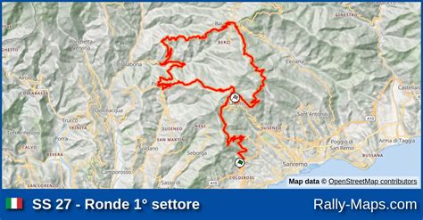 SS 27 Ronde 1 Settore Stage Map Rallye Sanremo 1976 WRC