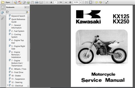 Kawasaki Kx125 Kx250 Service Manual Repair 1994 1998 Kx 125 250 Pdf Download ~ Heydownloads