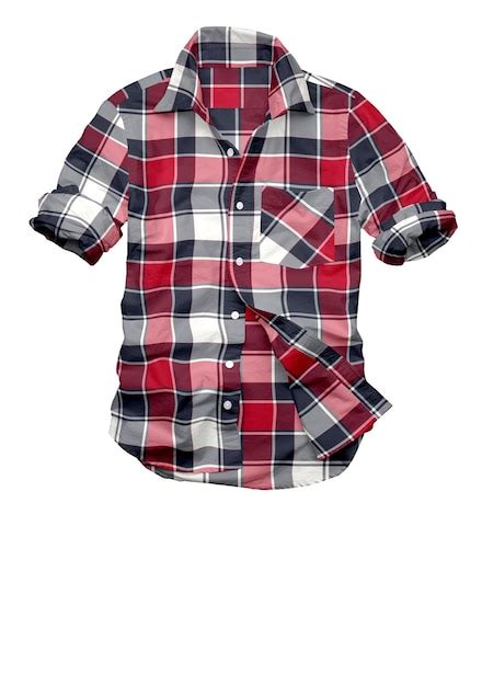 Premium Photo | A red and white plaid shirt with the word " on it