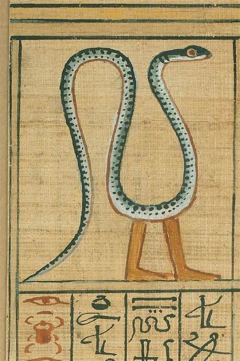 From the Egyptian Book of the Dead, a spell to transform into a horned snake. The Papyrus of Ani ...