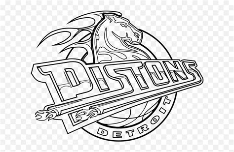 Learn How To Draw Detroit Pistons Line Art Png Detroit Pistons Logo