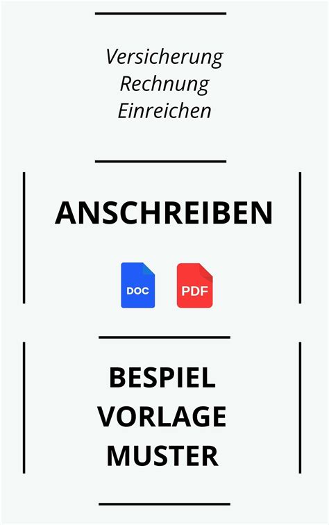 Versicherung Rechnung Einreichen Anschreiben Vorlage Und Muster