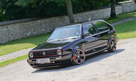 Black Vw Golf Mk2 On Black Audi Wheels Volkswagen Golf Golf Mk2 Vw Golf