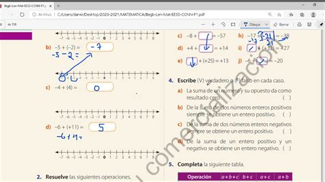 OCTAVO AÑO Adición con números enteros Taller Evaluación formativa