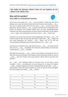 Berufsberatung Deutsch Daf Arbeitsbl Tter Pdf Doc