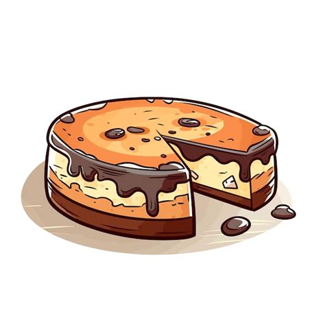 Premium Vector Brownie Cheesecake Cartoon Vector Illustration