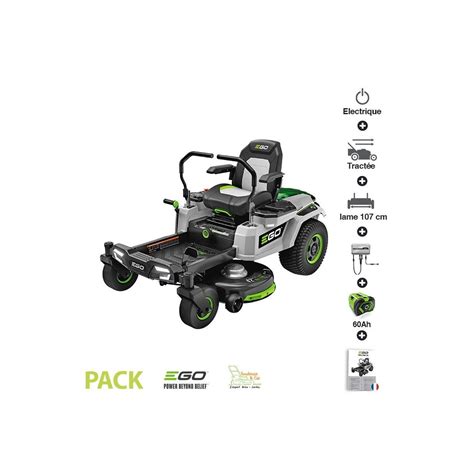 Pack Tondeuse Autoportée Zero Turn Coupe 107 Cm 6 Batteries 10ah Et