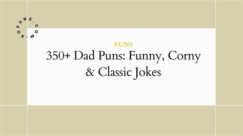 dad puns funny corny classic jokes