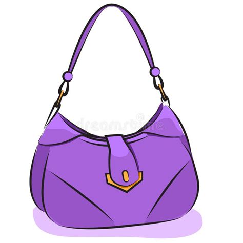 Vector Womens Purple Handbag Stock Vector Illustration Of Handle