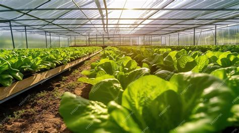 Premium AI Image | Farming greenhouse vegetable cultivation