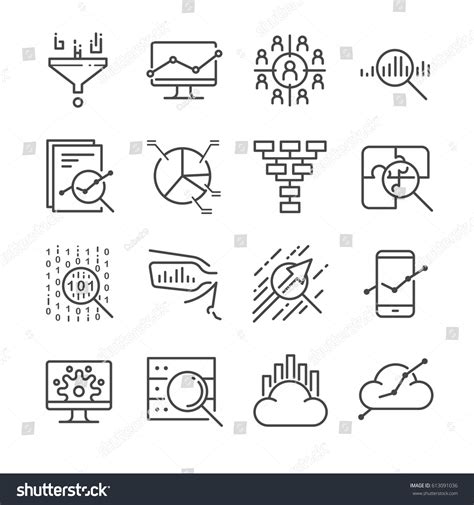 Data Analysis Icon Set Included Icons Stock Vector (Royalty Free ...