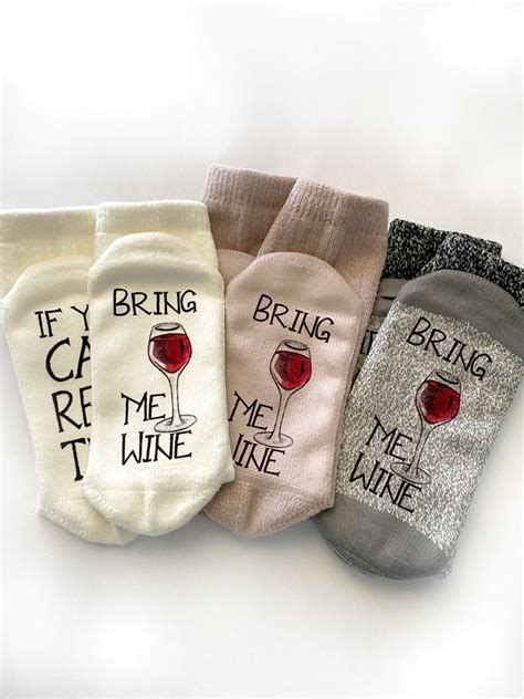 If You Can Read This Bring Me Wine Socks Womens One Size Etsy