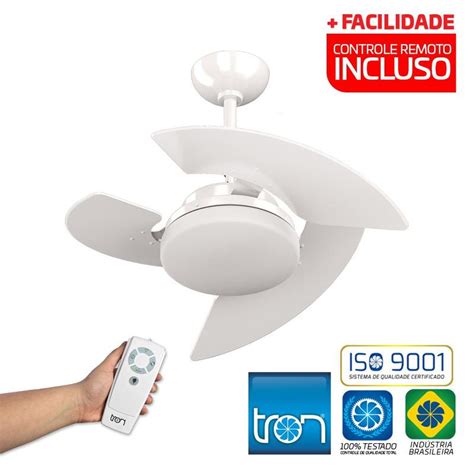 Kit Ventilador De Teto Aventador Potente 3 Pás Controle Remoto Sem