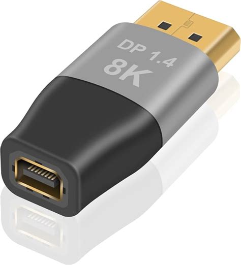 Duttek 8K Mini DisplayPort To DisplayPort Adapter 1Pack 32 4Gbps