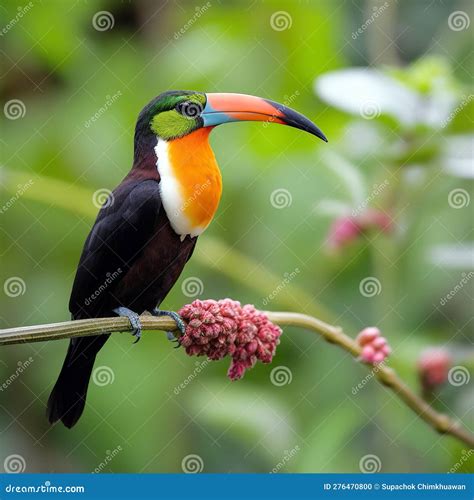 Hummingbird Isolated On Green Background Stock Illustration