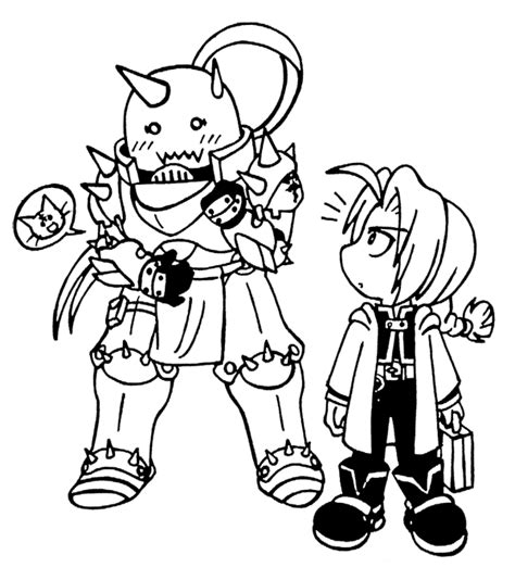 Alphonse Elric Con Edward Elric Coloring Pages Fullmetal Alchemist