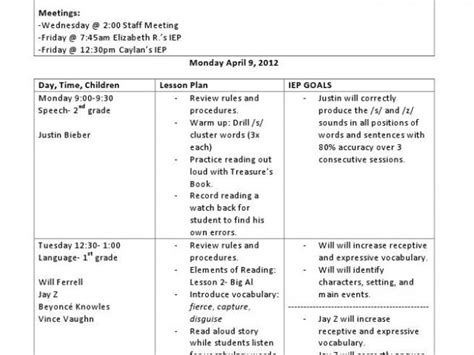 Lesson Plan Template For Speech Therapy Quot Principal Approved Quot Quick And Easy Lesson Plan