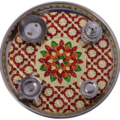 Buy PITARO POOJA THALI STAINLESS STEEL POOJA THALI FOR GOD THALI FOR