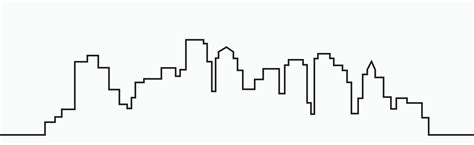 Modern City Skyline Outline Drawing On White Background 11513010