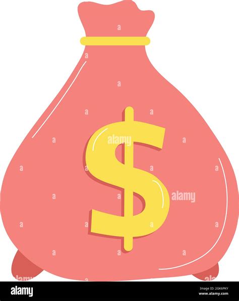 Pink Money Bag Dollars Icons Stock Vector Image And Art Alamy