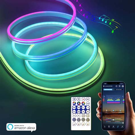 Smart Rgbic Neon Flex Led Strip Lights Multicolor Chasing Dream Colo