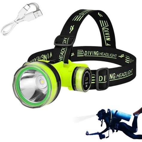 Led Rechargeable Headlamp Underwater Flashlight Ipx8 Waterproof Dive