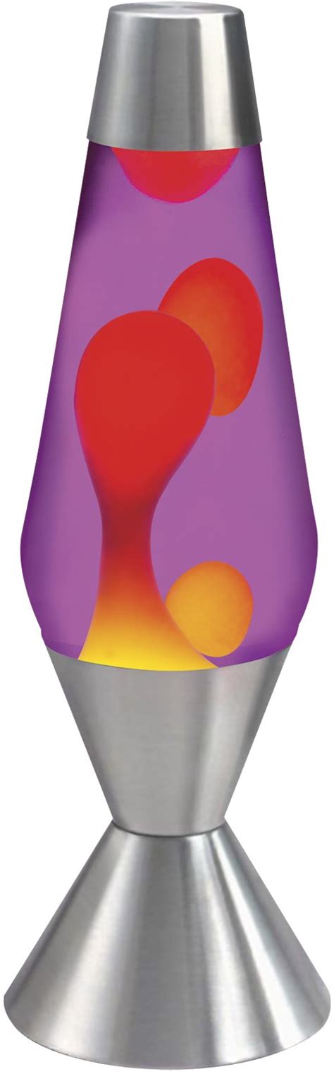 Buy Lava The Original 16 3 Inch Silver Base Lamp With Yellow Wax In Purple Liquid Yellow