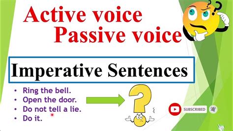 Imperative Sentences Active Voice And Passive Voice Active Passive