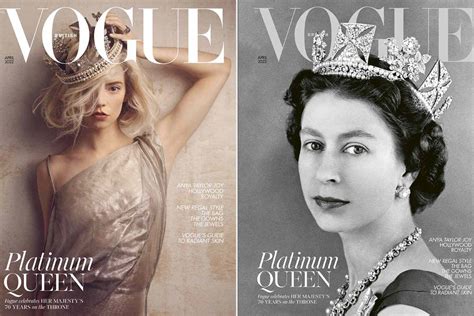 Queen Elizabeth Anya Taylor Joy Grace Twin Covers Of British Vogue