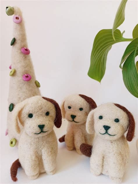 Adorable Handmade Wool Felted Dog A Thoughtful Sustainable T For