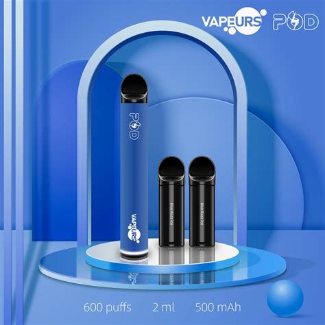 European Countries 2 Vapeurs 600 Puffs E Cig Pod Disposable Electronic