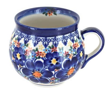 Blue Rose Polish Pottery Blue Dahlia Bubble Mug Fred Meyer