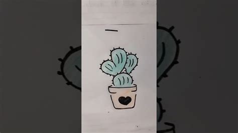 How To Draw A Cactus 🌵🌵 Drawing Youtube ️ Short Short Video Youtube